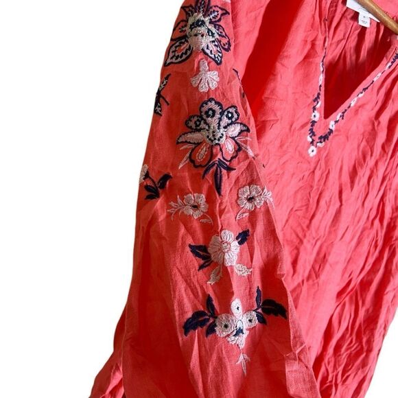 Charter club 100% linen embroidered blouse - Picture 9 of 9